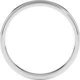 14K White 3 mm Flat Edge Band Size 10