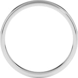 14K White Gold 3 mm Stepped-Edge Flat Band Size 8.5