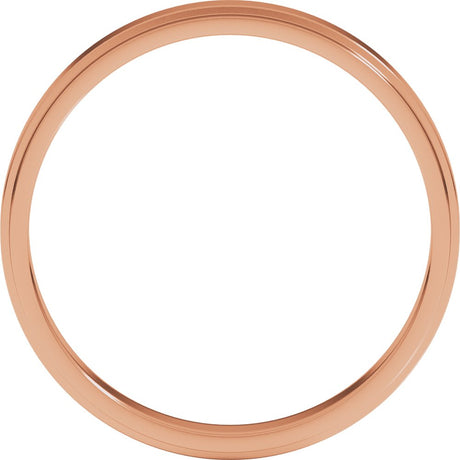 14K Rose 3 mm Stepped-Edge Flat Band Size 4