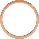 14K Rose Gold 3 mm Stepped-Edge Flat Band Size 4