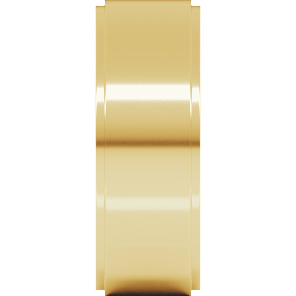 14K Yellow Gold 7 mm Stepped-Edge Flat Band Size 7.5