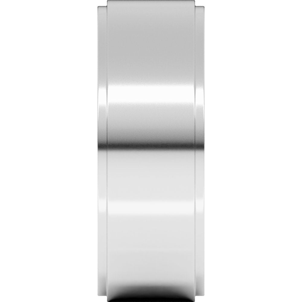 10K White Gold 7 mm Stepped-Edge Flat Band Size 11.5
