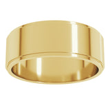 14K Yellow 7 mm Flat Edge Band