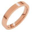 14K Rose Gold 3 mm Comfort-Fit Flat Band Size 4