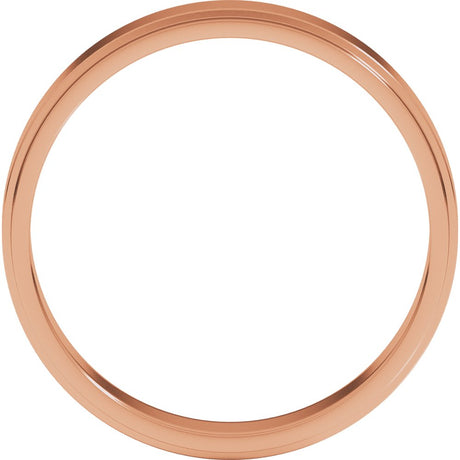 10K Rose Gold 4 mm Stepped-Edge Flat Band Size 9