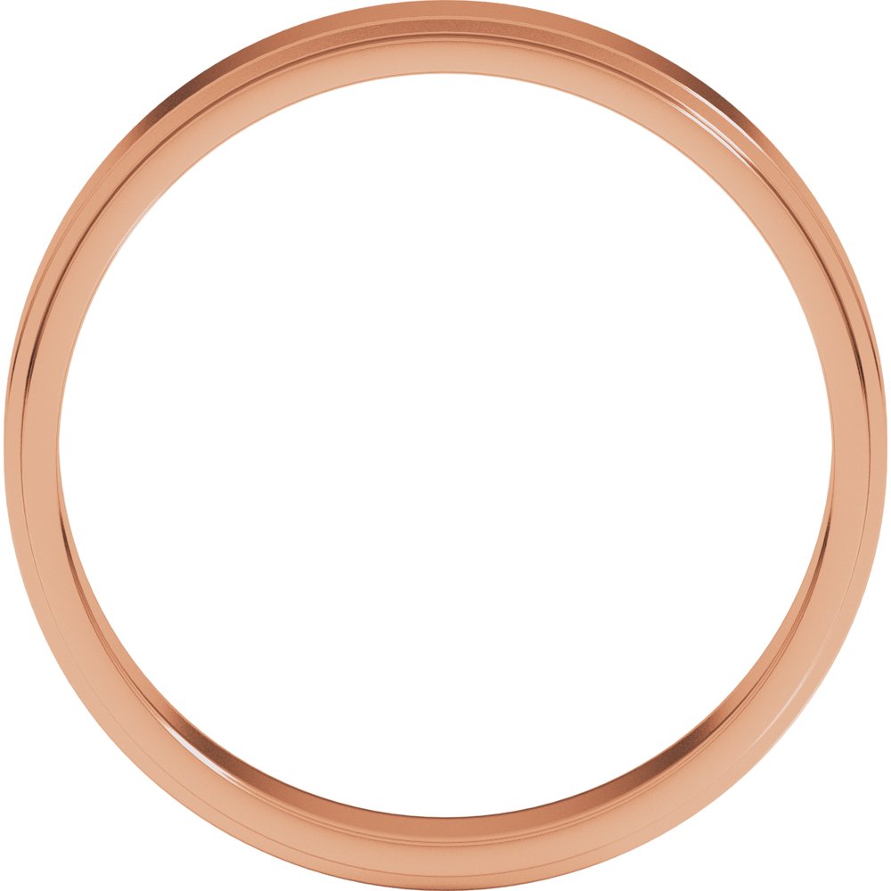 10K Rose Gold 4 mm Stepped-Edge Flat Band Size 9