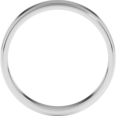 Sterling Silver 4 mm Stepped-Edge Flat Band Size 10