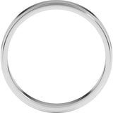 Sterling Silver 4 mm Stepped-Edge Flat Band Size 11