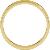 14K Yellow Gold 4 mm Stepped-Edge Flat Band Size 5