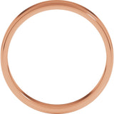 10K Rose Gold 4 mm Stepped-Edge Flat Band Size 9