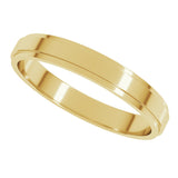 14K Yellow 3 mm Stepped-Edge Flat Band Size 8.5