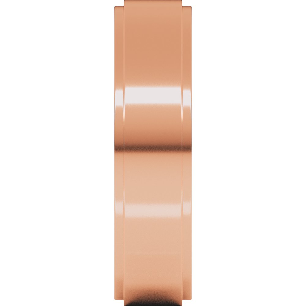 14K Rose Gold 5 mm Stepped-Edge Flat Band Size 6.5