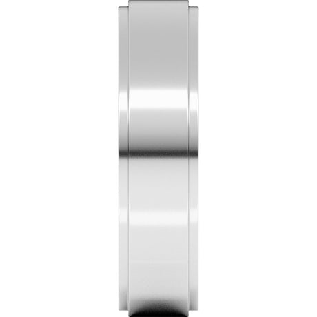 18K White Gold 5 mm Stepped-Edge Flat Band Size 10