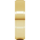 14K Yellow Gold 5 mm Stepped-Edge Flat Band Size 7.5
