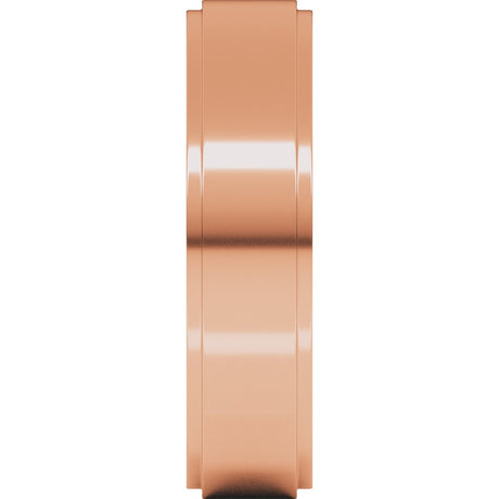 14K Rose Gold 5 mm Stepped-Edge Flat Band Size 6.5