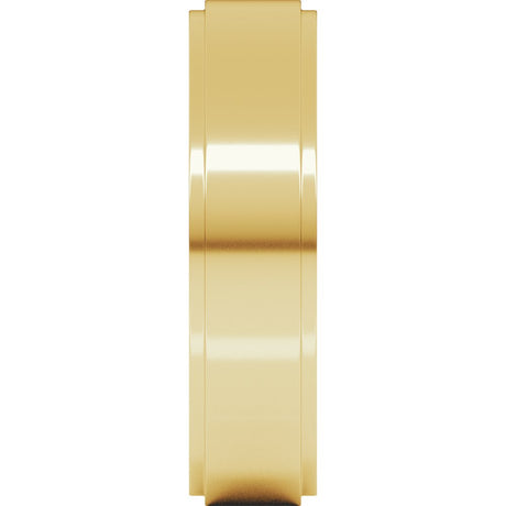 14K Yellow 5 mm Stepped-Edge Flat Band Size 10