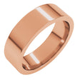 18K Rose 6 mm Comfort-Fit Flat Band Size 10.5