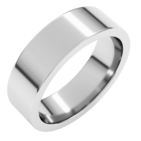 14K X1 White 6 mm Comfort-Fit Flat Band Size 10