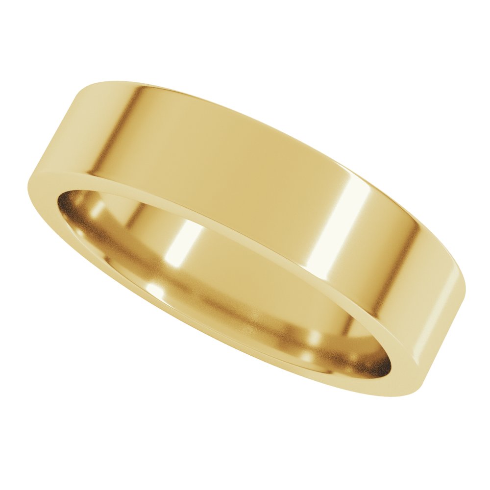 18K Yellow Gold 5 mm Comfort-Fit Flat Band Size 7