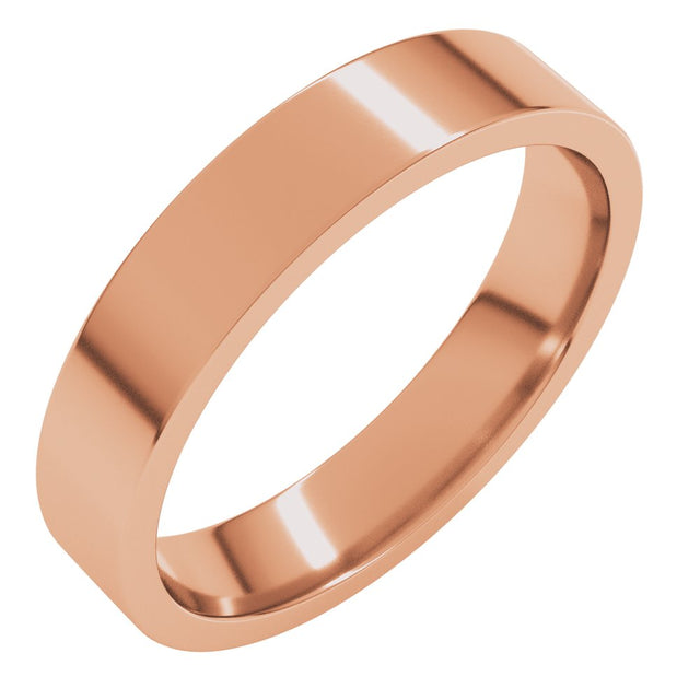 10K Rose Gold 4 mm Lightweight Comfort-Fit Flat Band Size [cv