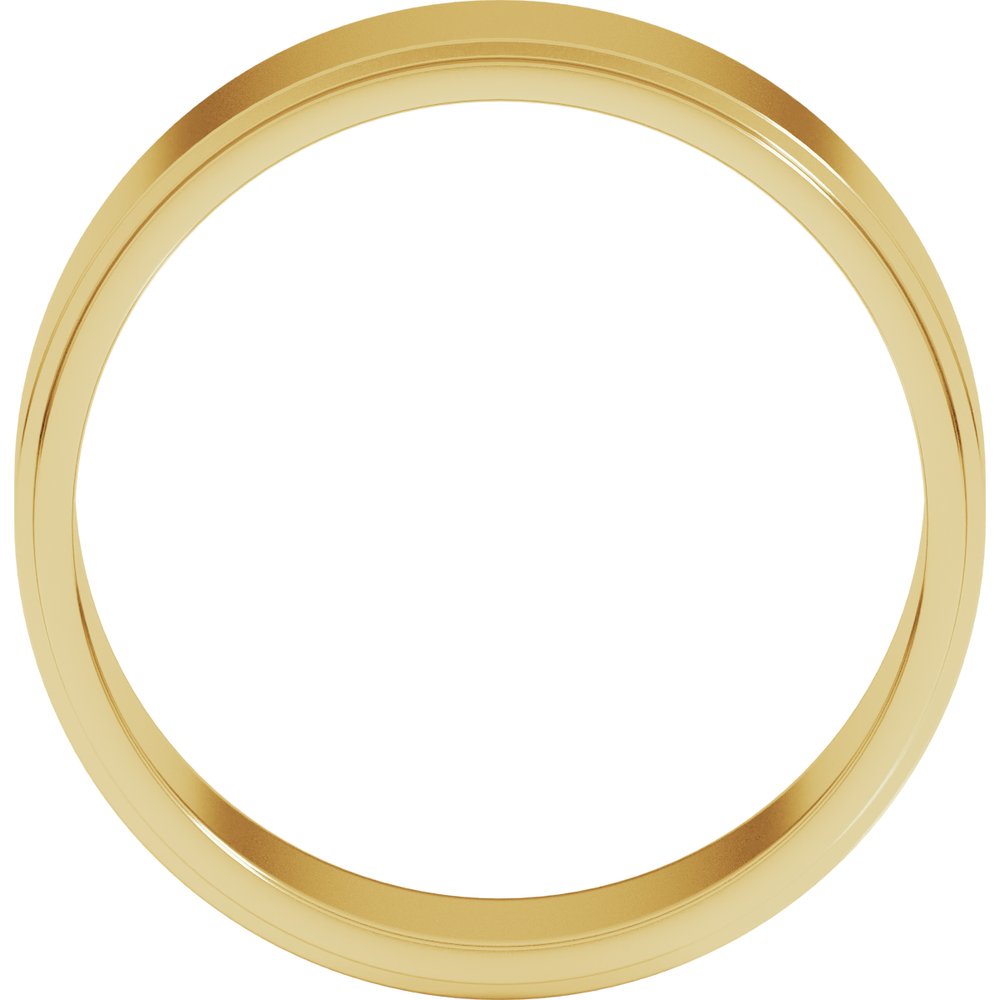 10K Yellow Gold 7 mm Stepped-Edge Flat Band Size 8.5