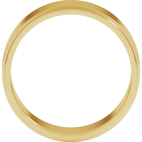14K Yellow Gold 7 mm Stepped-Edge Flat Band Size 7.5