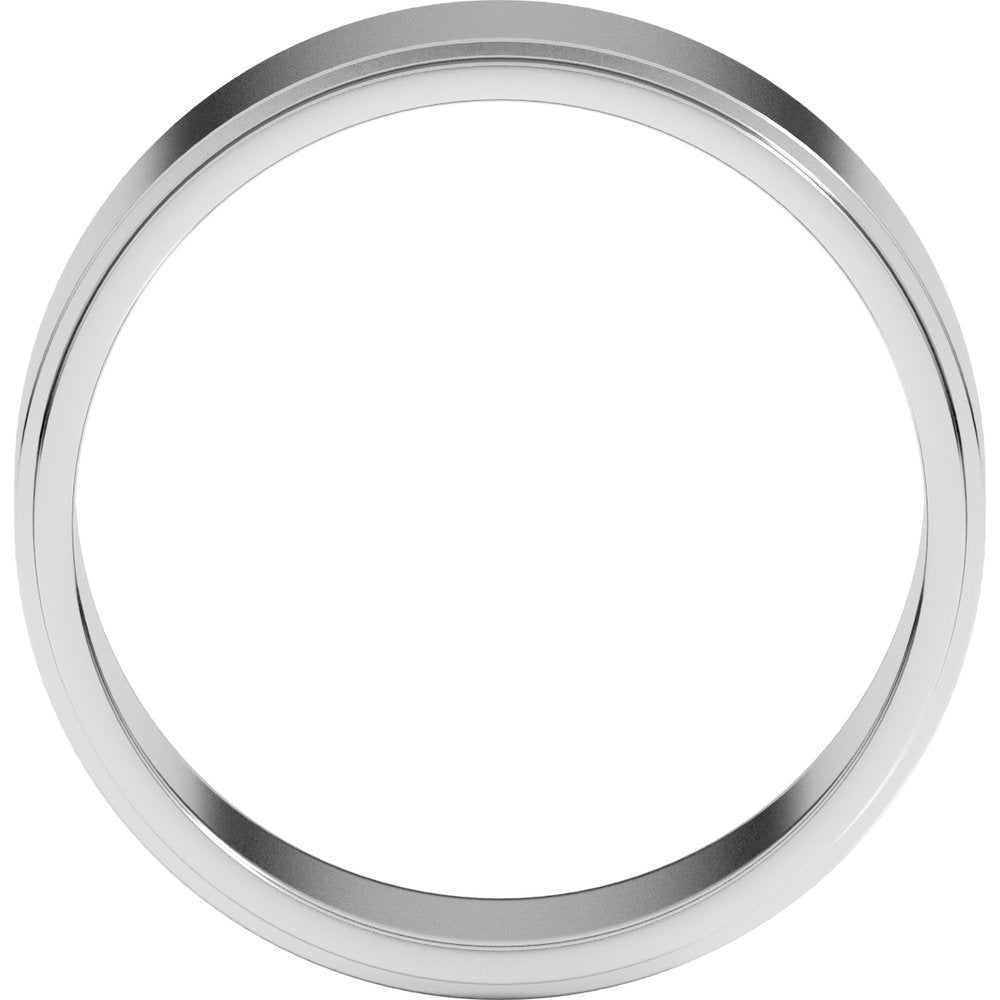 10K White Gold 7 mm Stepped-Edge Flat Band Size 11.5