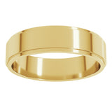 14K Yellow Gold 5 mm Stepped-Edge Flat Band Size 7.5