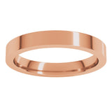 18K Rose 3 mm Comfort-Fit Flat Band Size 5.5