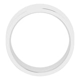 14K White Gold 10 mm Lightweight Comfort-Fit Flat Band Size 6.5