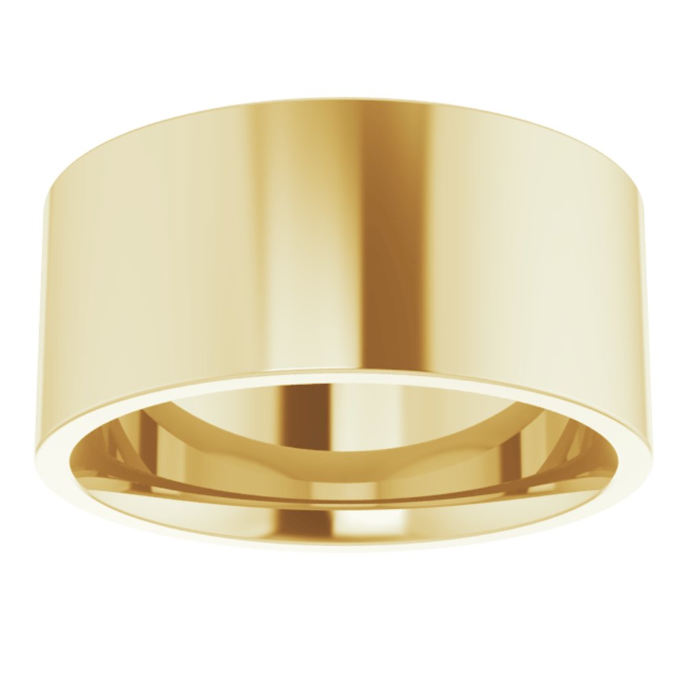 14K Yellow Gold 9 mm Lightweight Comfort-Fit Flat Band Size 8