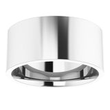 14K White Gold 9 mm Lightweight Comfort-Fit Flat Band Size [cv