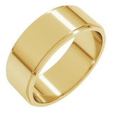 10K Yellow Gold 7 mm Stepped-Edge Flat Band Size 8.5