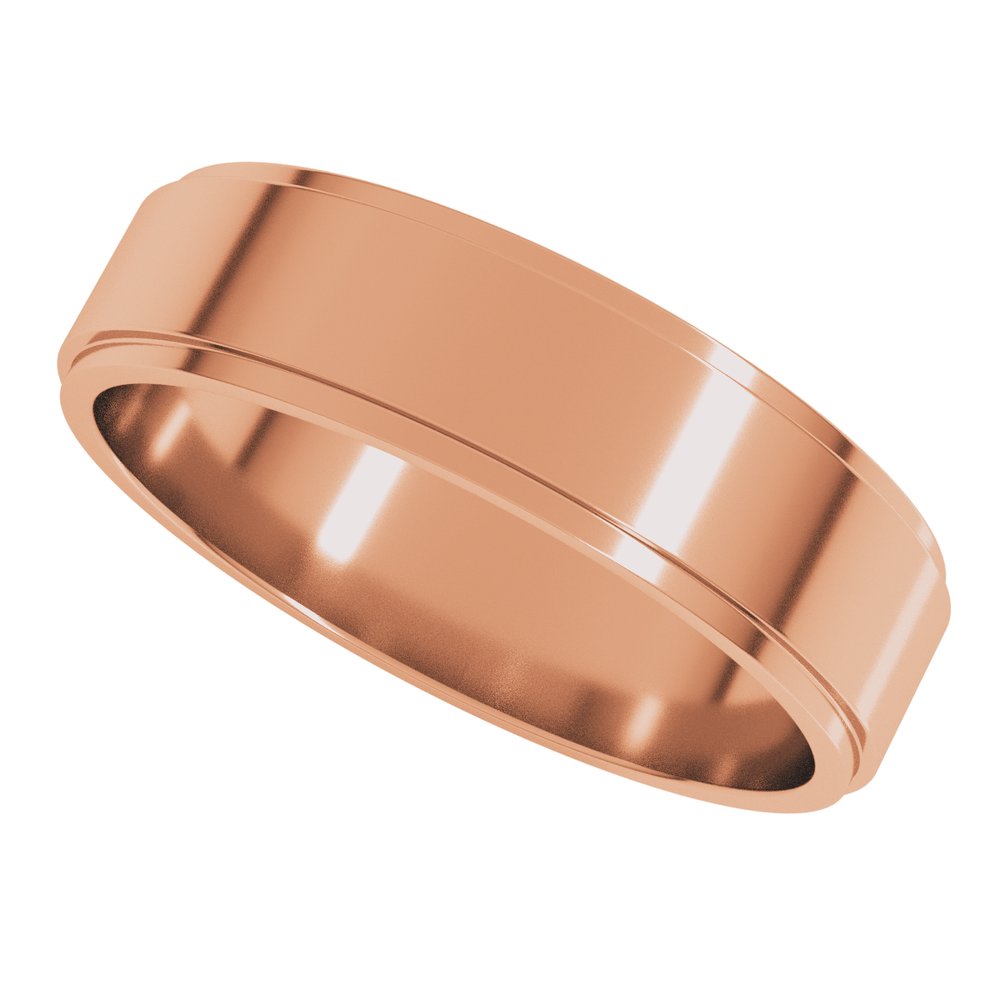 14K Rose 5 mm Flat Edge Band Size 10