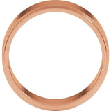 14K Rose 8 mm Flat Edge Band Size 7.5