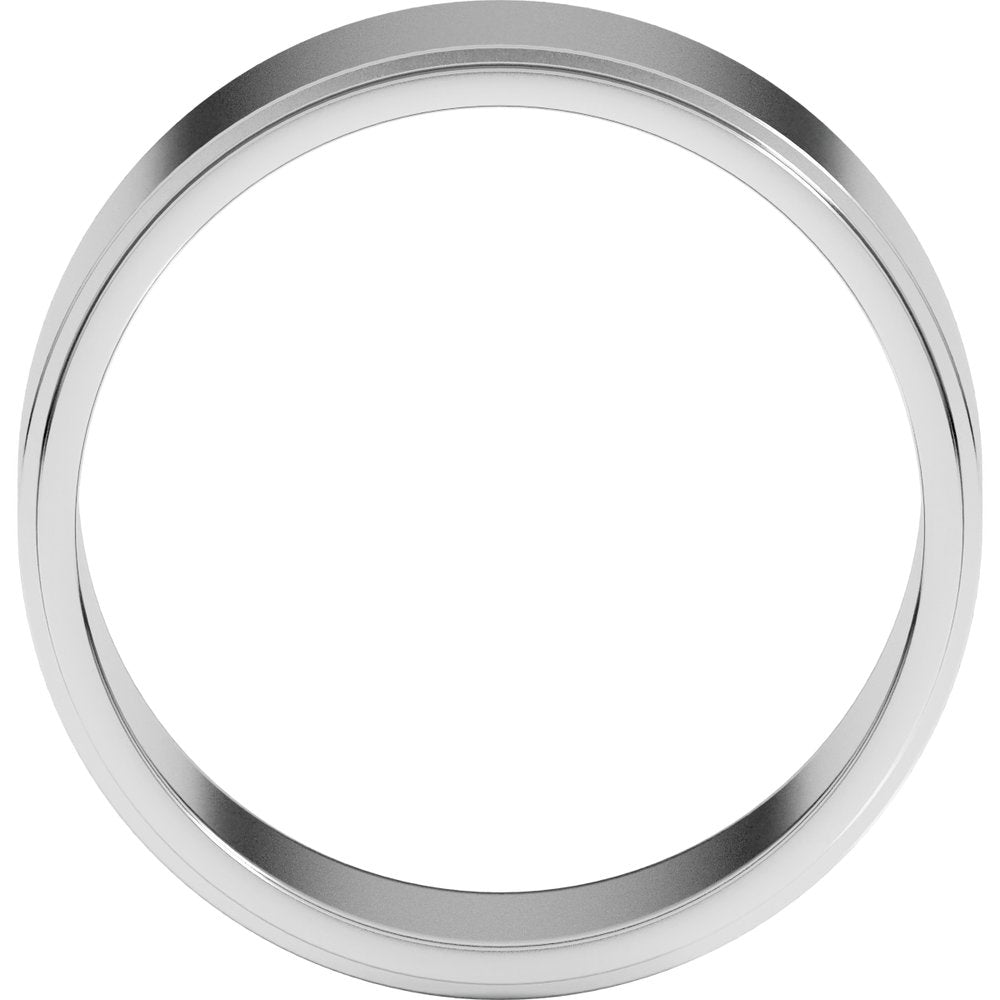 10K White Gold 8 mm Stepped-Edge Flat Band Size 7.5