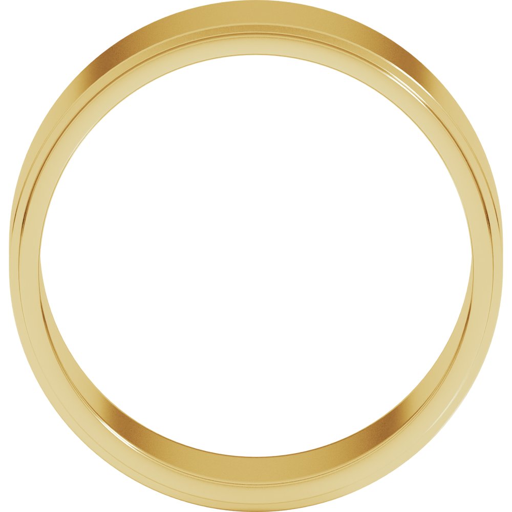 14K Yellow Gold 8 mm Stepped-Edge Flat Band Size 10
