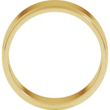 14K Yellow Gold 8 mm Stepped-Edge Flat Band Size 10