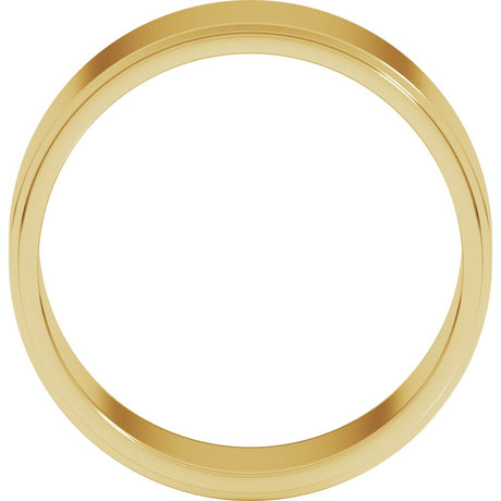 14K Yellow Gold 8 mm Stepped-Edge Flat Band Size 10.5