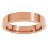 14K Rose 4 mm Flat Comfort Fit Band