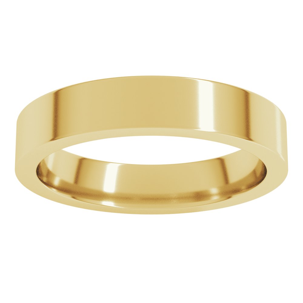 14K Yellow 4 mm Flat Comfort Fit Band