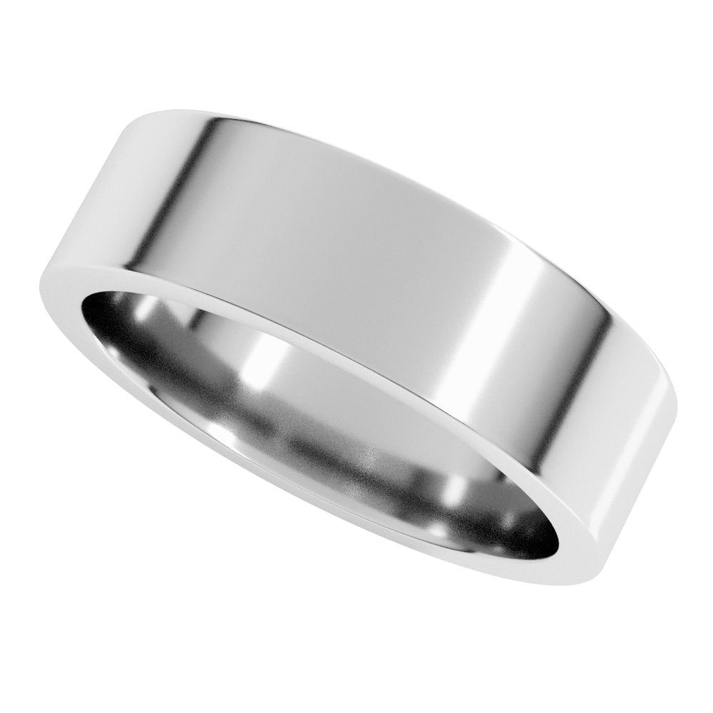 Platinum 6 mm Comfort-Fit Flat Band Size 7