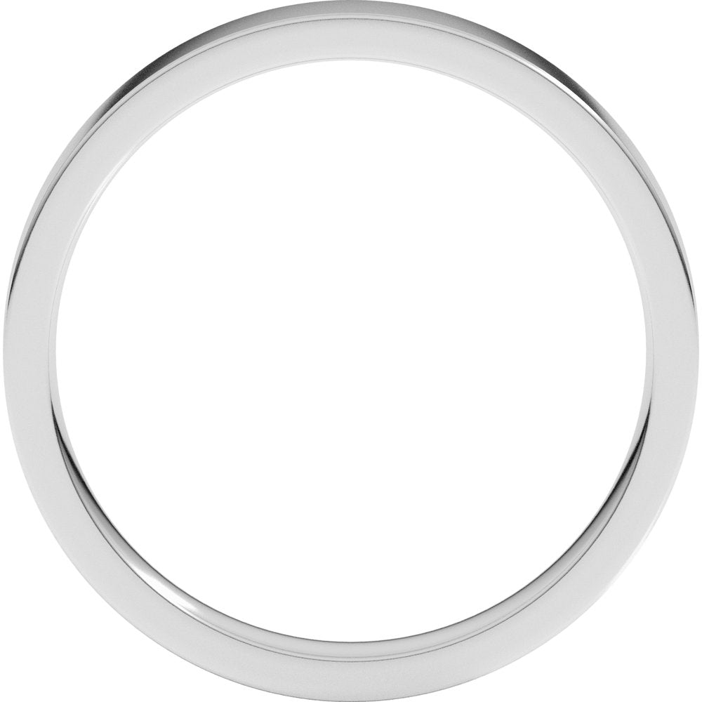 10K White 3 mm Flat Comfort Fit Light Band Size 9