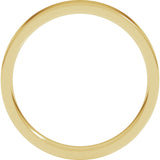18K Yellow 3 mm Flat Comfort Fit Light Band