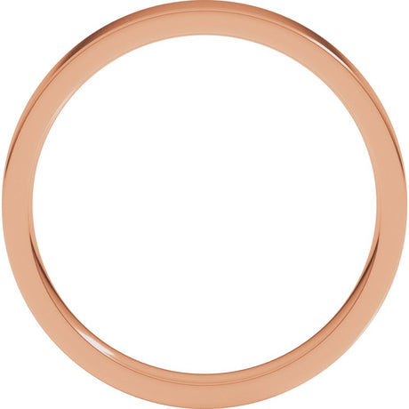 14K Rose Gold 3 mm Flat Comfort Fit Light Band Size 8