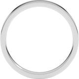 10K White 3 mm Flat Comfort Fit Light Band Size 7
