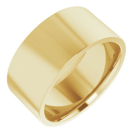 14K Yellow Gold 9 mm Lightweight Comfort-Fit Flat Band Size 8