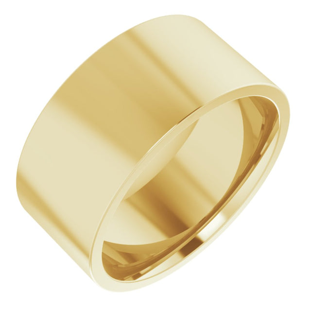 14K Yellow Gold 9 mm Lightweight Comfort-Fit Flat Band Size 8
