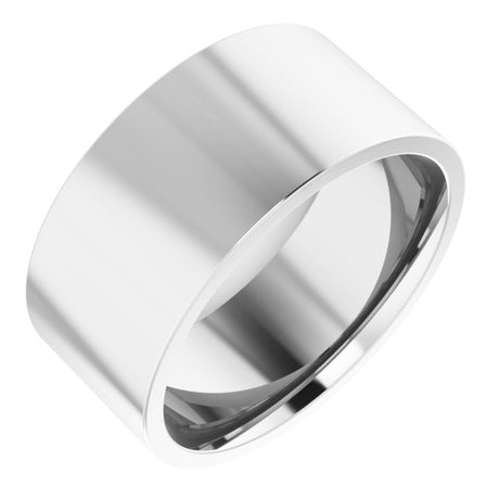 14K White 9 mm Lightweight Comfort-Fit Flat Band Size [cv