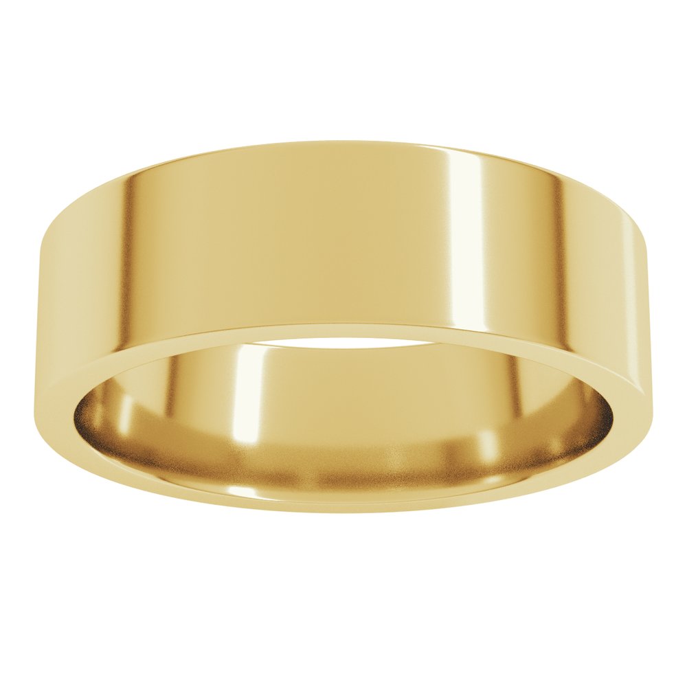 14K Yellow 6 mm Flat Comfort Fit Light Band